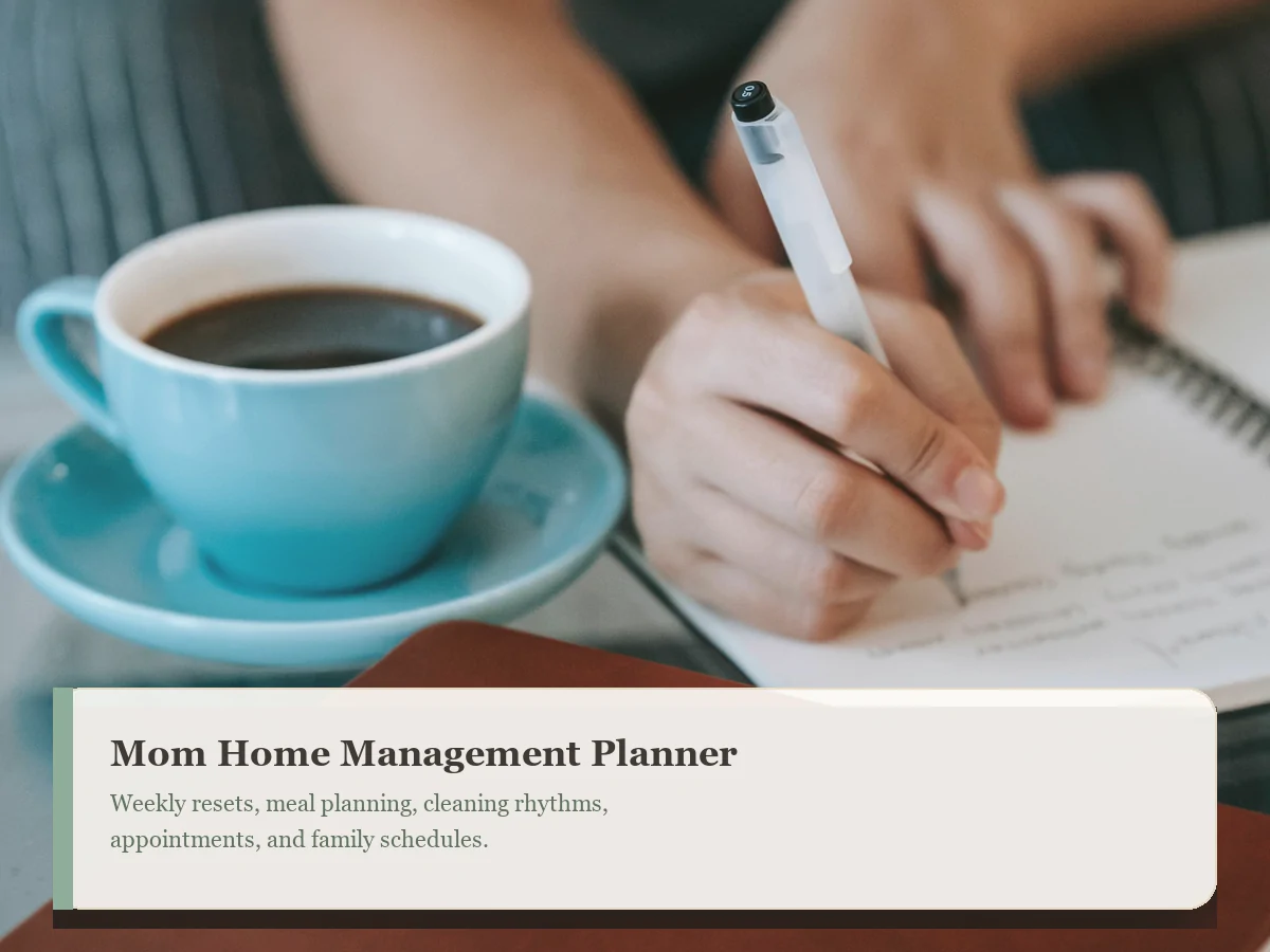 Mom home management printable planner